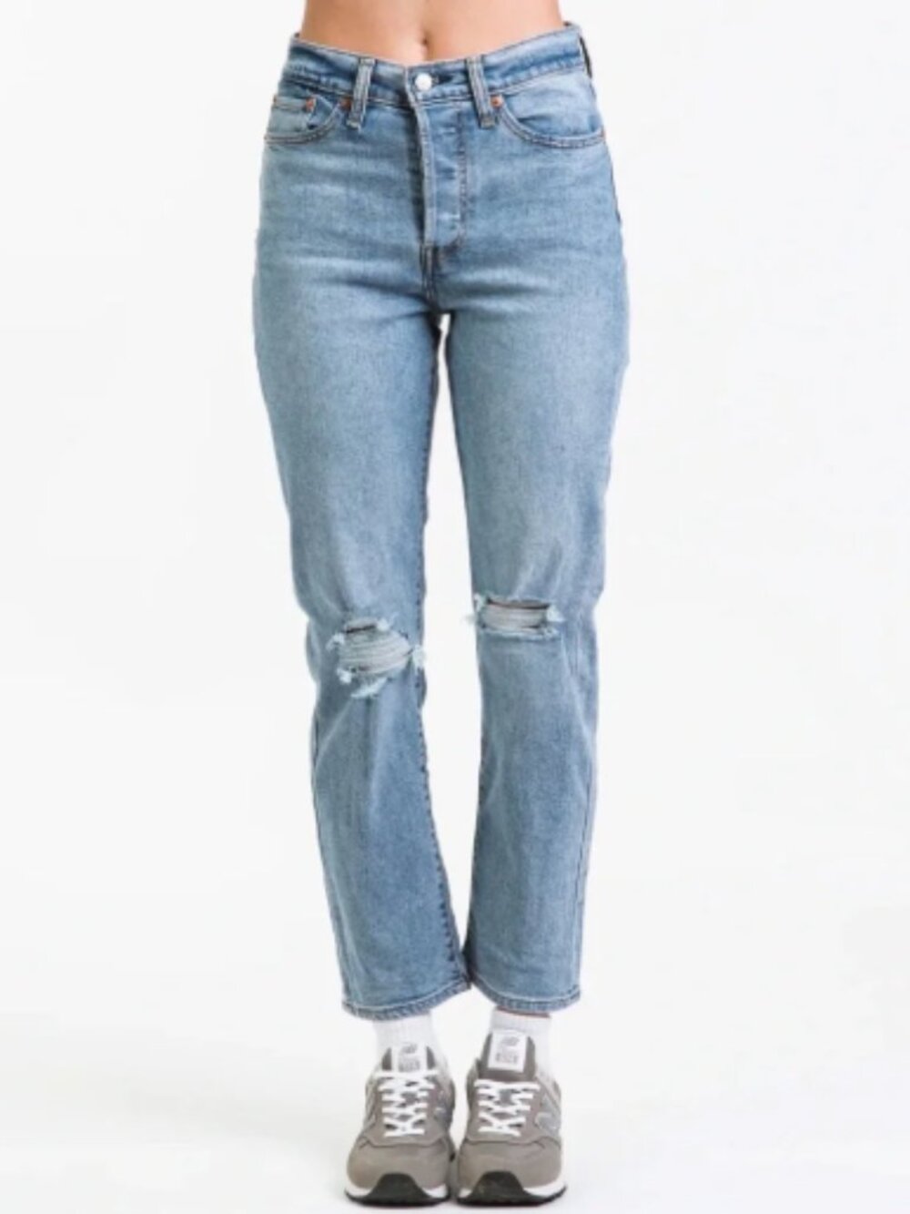 levi's women's wedgie straight ripped jeans size 24